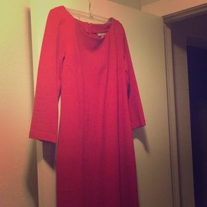 Banana Republic 3/4 sleeve red knee length dress
